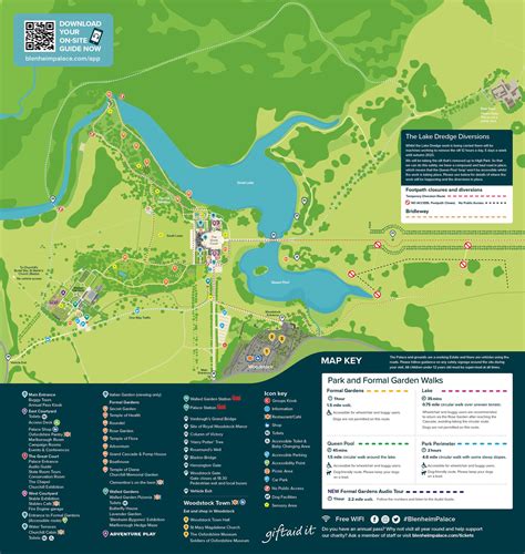 Map of Blenheim Palace Park & Formal Gardens | Walks around Blenheim