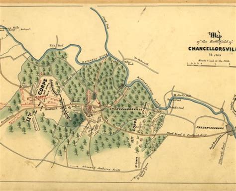 Map of the Battle of Chancellorsville, May 2, 1863 | American ...