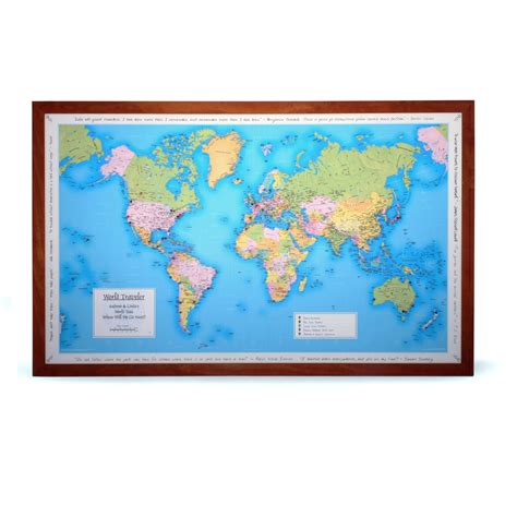 Personalized World Travel Map - Framed & Ready to Hang