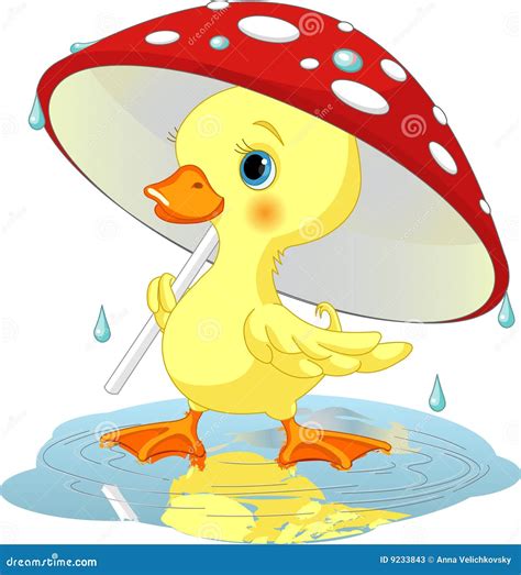 Duck under rain stock vector. Image of spring, animal - 9233843