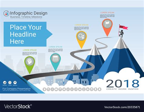 Milestone timeline infographic design Royalty Free Vector