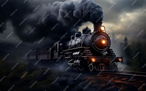 Premium AI Image | An old steam train smoke from the chimney Generative AI