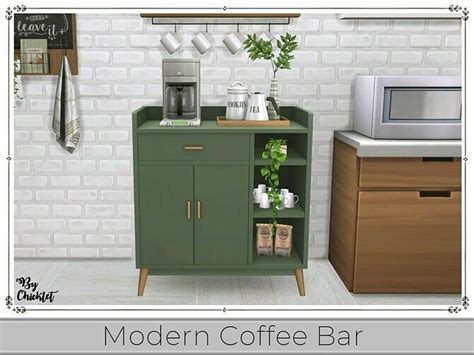 Modern Coffee Bar By Chicklet Sims 4 CC Download