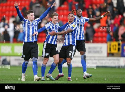 Sheffield Wednesday players celebrate at the final whistle during the Sky Bet League 1 match ...