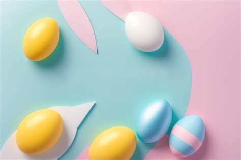 Premium AI Image | Easter eggs on a pastel background