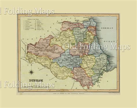 Antique County Map of Durham circa 1840