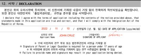 Korean Visa Application Form Fillable - Printable Forms Free Online