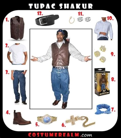 How To Dress Like Tupac Shakur For Cosplay & Halloween | Tupac outfits, Rapper outfits, Outfit 90s