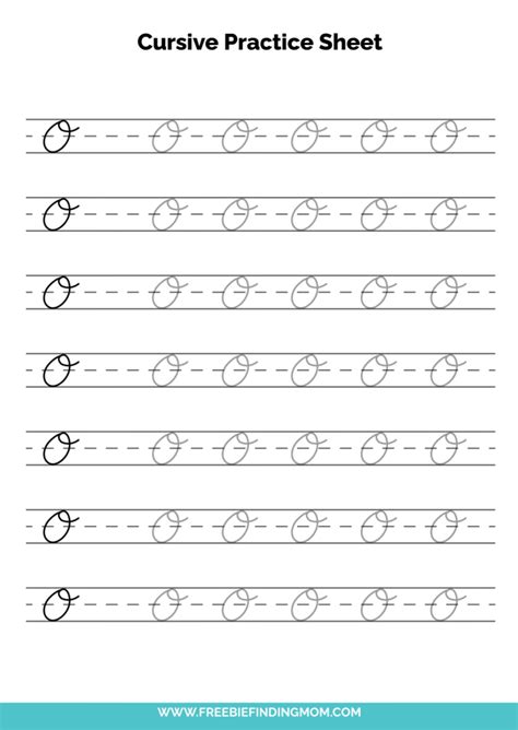 Free Printable Cursive Alphabet Practice Sheets: Capital O