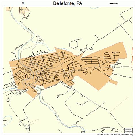 Bellefonte Pennsylvania Street Map 4205256