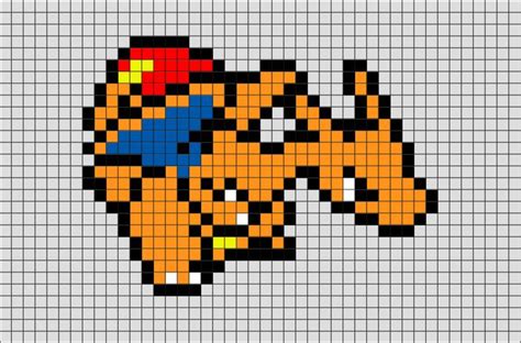 Minecraft Pixel Art Charizard Grid