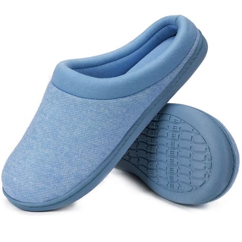 HomeTop Women's Warm Cotton Knit Memory Foam Slippers Soft Yarn House ...