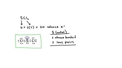 SOLVED: The Lewis diagram for SCl2 is: The electron-pair geometry around the S atom in SCl2 is ...