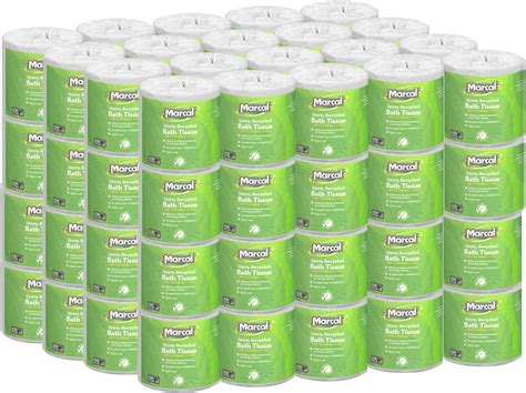 Marcal Toilet Paper 100% Recycled - 2 Ply, White Bath Tissue, 504 Sheets Per Roll - 80 Rolls Per ...