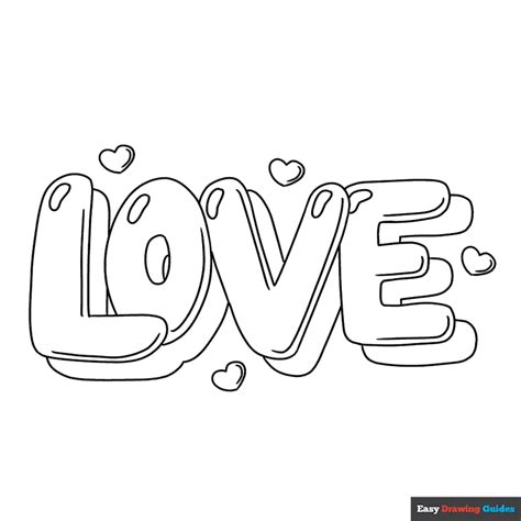 Love In Bubble Letters Coloring Pages