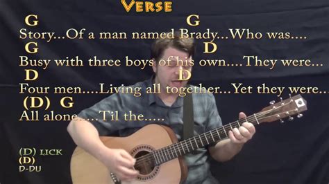 The Brady Bunch (TV Theme) Guitar Cover Lesson in G with Chords/Lyrics ...