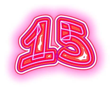 Pink Neon Number 15 33558423 PNG