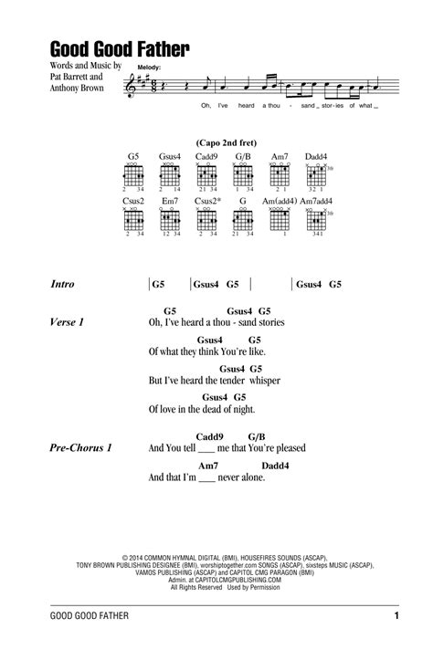 Good Good Father by Chris Tomlin - Guitar Chords/Lyrics - Guitar Instructor