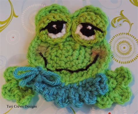 Teri's Blog: New Cute Frog Applique Crochet Pattern