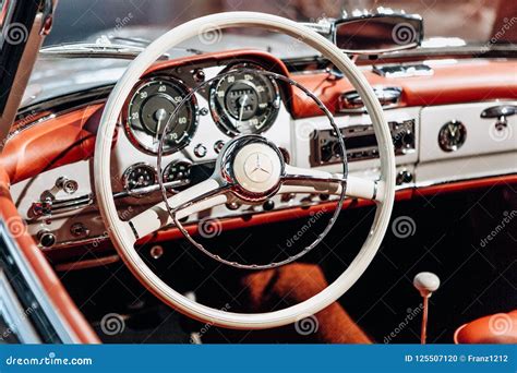 Interior of the German Classic Vehicle Mercedes-Benz 190SL. Retro Design Car Editorial Image ...