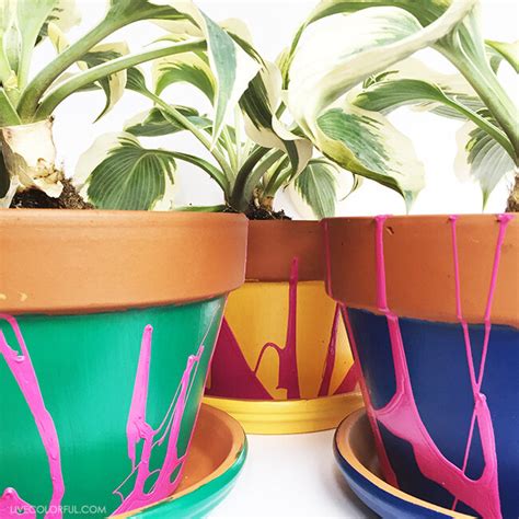 DIY: Pour Painting Flower Pots — Live Colorful