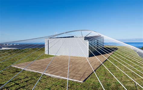 Kengo Kuma anchors an earthquake-resistant building with carbon-fiber threads