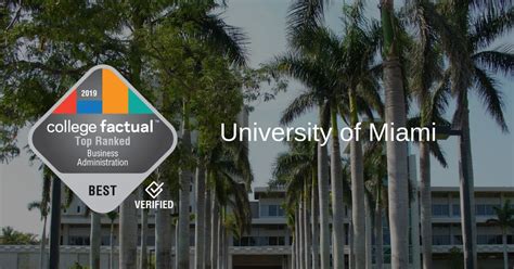 U Miami Ranks #1 for Best Schools for Business Administration in Florida in 2019 Report ...