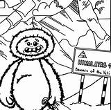 Printable Coloring Page Yeti Sheet Abominable  Etsy Hong Kong sketch template