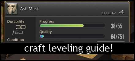 FFXIV ARR Crafting leveling in A Realm Reborn. "Dont get left behind!"