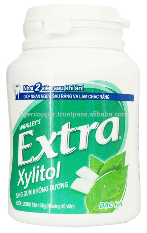 EXTRA XYLITOL PEPPERMINT GUM JAR 56G/WRIGLEYS CHEWING GUM/SUGAR FREE ...