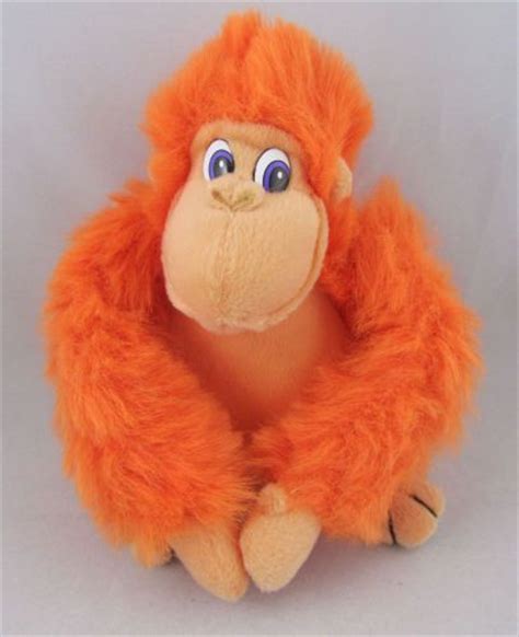 Toy Works Orange Plush Stuffed Fuzzy Monkey Animal Velcro Hands EUC P…