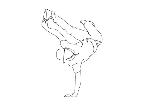 Premium Vector | Hip Hop Dancer single-line art drawing continues line ...