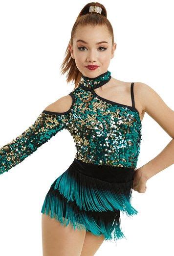 Asymmetrical Sequin Bodice with Fringe | Weissman® Jazz Dance Outfits, Latin Dance Dresses ...