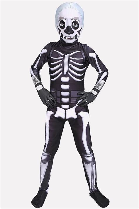 Black Fortnite Skeleton Kids Halloween Costume | High quality halloween ...