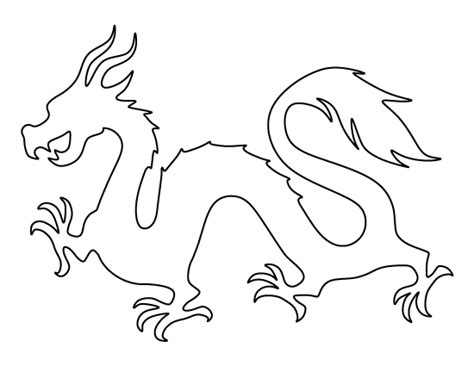 Printable Chinese Dragon Template for Crafts