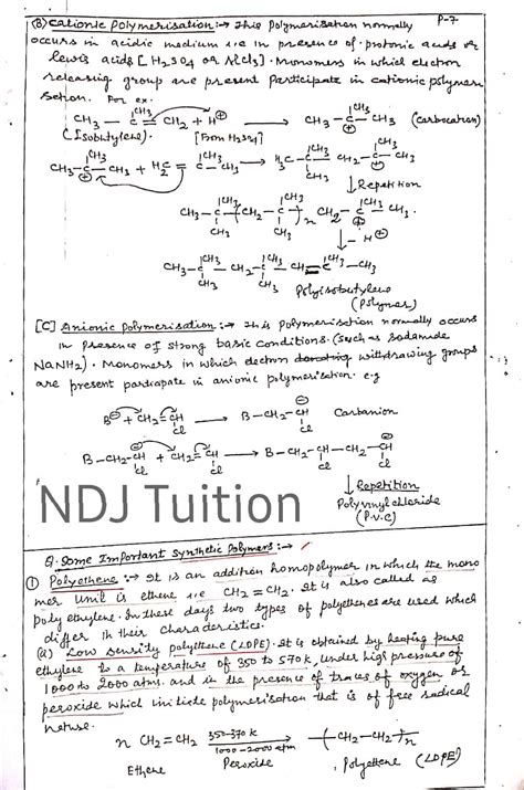 Polymer Handwritten Notes for 12th Class Chemistry