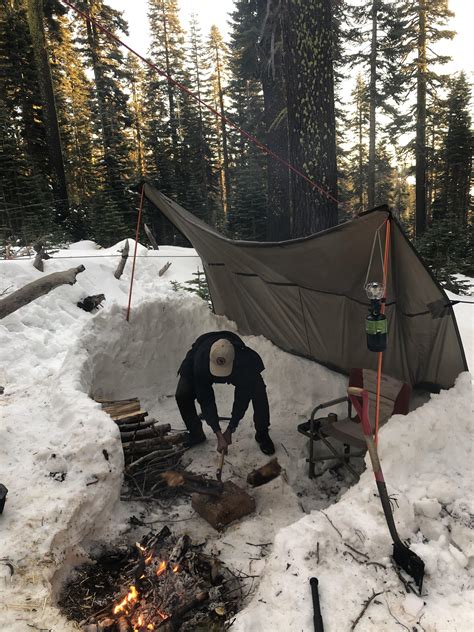 Snow camping setup : r/camping