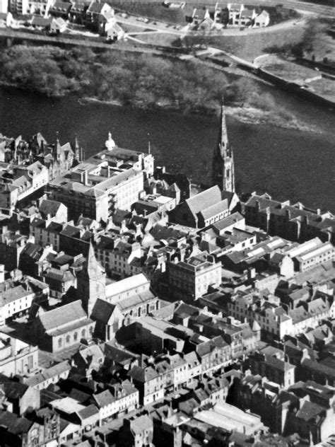 Tour Scotland: Old Aerial Photograph Of Perth Perthshire Scotland