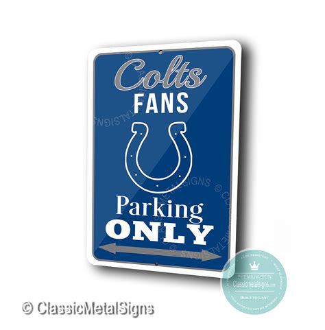 Indianapolis Colts Parking Only Sign | Indianapolis Colts| NFL Colts Gift