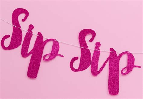 Sip Sip Hooray Party Banner Pink Birthday Banner - Etsy