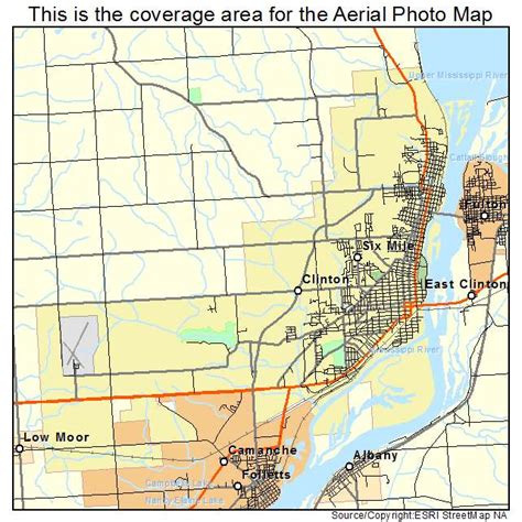 Aerial Photography Map of Clinton, IA Iowa