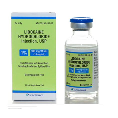 Lidocaine 1% Hydrochloride For Injection 30mL Single-Dose Vial, Aurome — Mountainside Medical ...