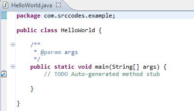 Java Hello World Example using Eclipse IDE - SrcCodes