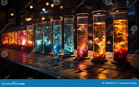 Scientific Experiment Liquid in Glass, Illuminated by Blue Flame Generated by AI Stock Photo ...