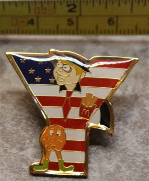 MCDONALDS HAMBURGLAR USA Flag Letter Y Alphabet Collectible Pin Button 2001 $18.73 - PicClick