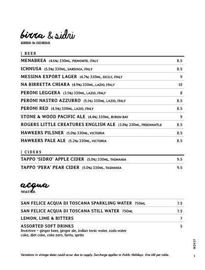 Il Locale Menu, Menu for Il Locale, Rosalie, Brisbane - Urbanspoon/Zomato