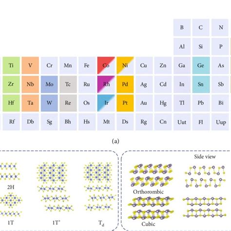 (a) Periodic table highlighting the possible metals and chalcogens to... | Download Scientific ...