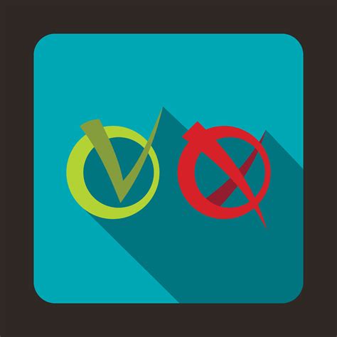 Green tick and red cross icon, flat style 14624994 Vector Art at Vecteezy