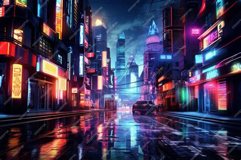 Premium AI Image | Cyberpunk Cityscape neon wallpaper photo