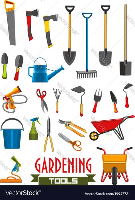 Farm gardening tools isolated icons Royalty Free Vector